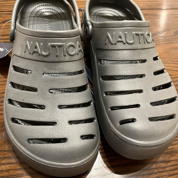 NWT! Nautica River Edge Crocs Gray Clog Slide Slipper Shoe Men’s Size 10. - Picture 5 of 6